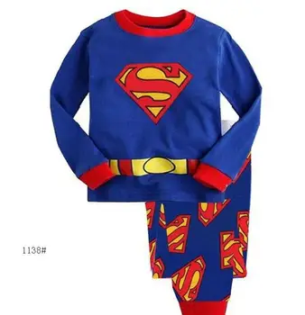

Superman Children's Pajamas Suit Baby boys Sleepwear PJ'S Girls Pijama Sets Kids Pyjama Blue Boys Sport Clothes Suit