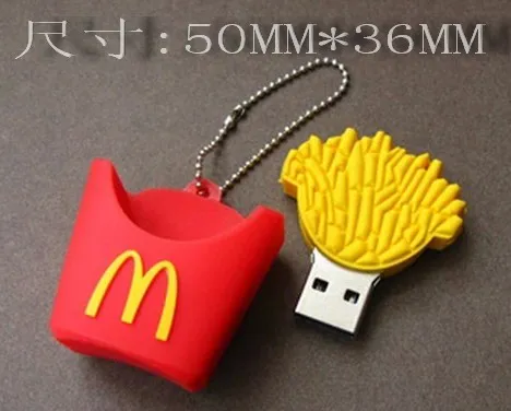 Usb флеш накопитель Mcdonald картофель фри usb 2 0 64 ГБ 32 16 ГБ|custom logo|32g usbusb flash drive 16g |