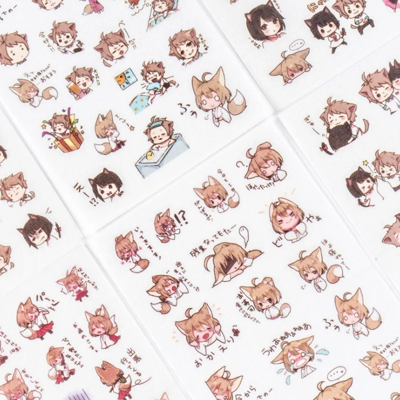 

6 Pcs/pack Lovely Kawaii Boy and Cat Diary Planner Decorative Stickers Adhesive Stickers Scrapbooking Craft Stationery Stickers