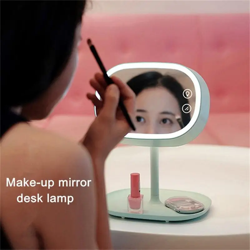 Creative Make-up Mirror Desk Lamps Lover Girl Vanity Night Lights Bedroom Dresser Lighting Multifunctional LED Dimmer Table Lamp | Лампы и