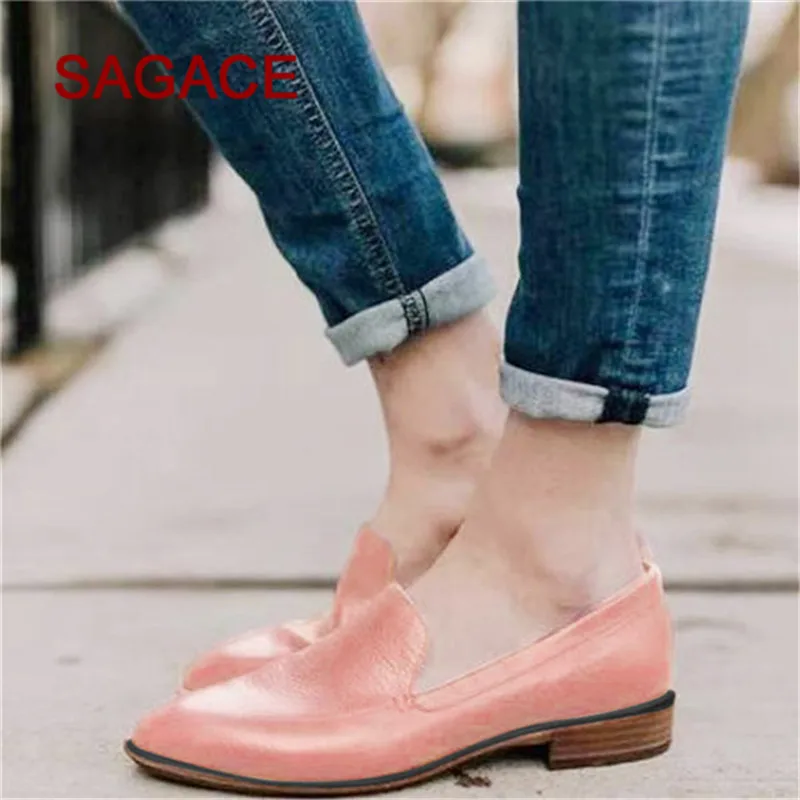 SAGACE/женские туфли лодочки женская обувь с круглым носком однотонные тонкие без