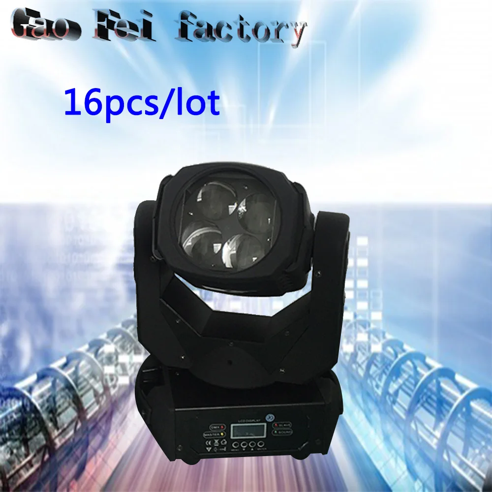 

16pcs/lot High brightness 4x25W Colorful LED Super Beam Moving Head Light For Disco Nightclub