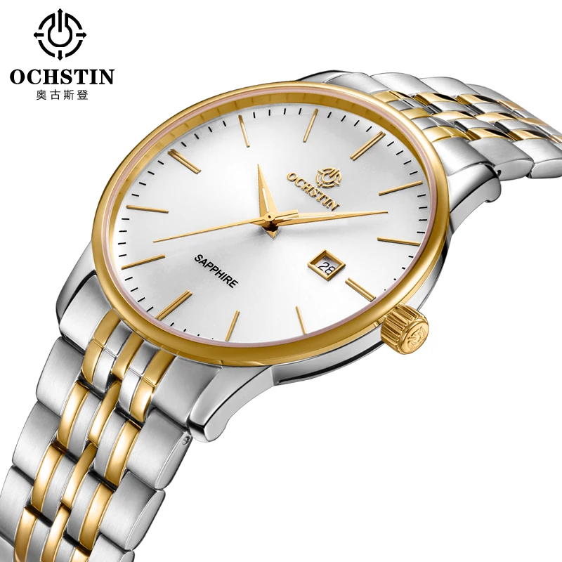 

2018 Ochstin Mens Watches Top Brand Luxury Calendar Display Ladies Quartz Watch Male Women Steel Band Wrist Relogio Masculino