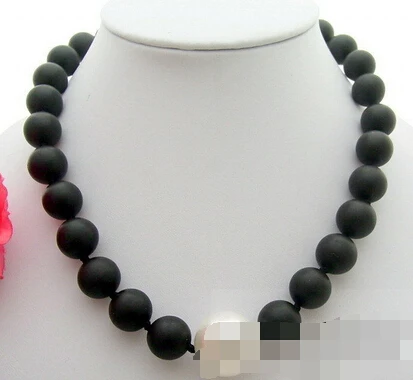 

Jew3111 14MM Black Jasper&Shell Pearl Necklace