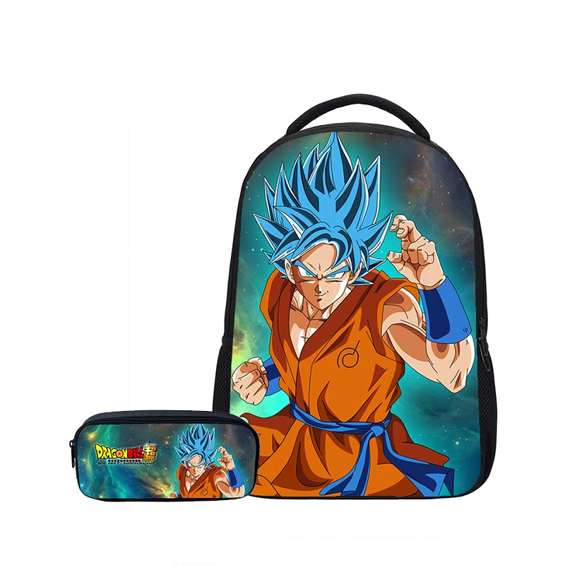 

VEEVANV Anime Cool Dragon Ball Prints 2PC Set Backpacks Super Character Son Goku Vegeta Printing School Bags For Boys Girls