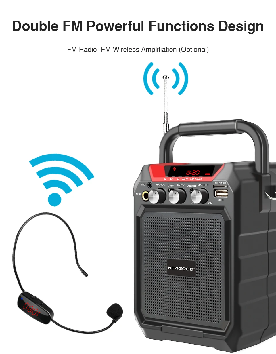 Portable Bluetooth Speaker Wireless Remote Control 3D Stereo Sound System Outdoor Music Speakers Support AUX FM TF Microphone (8)