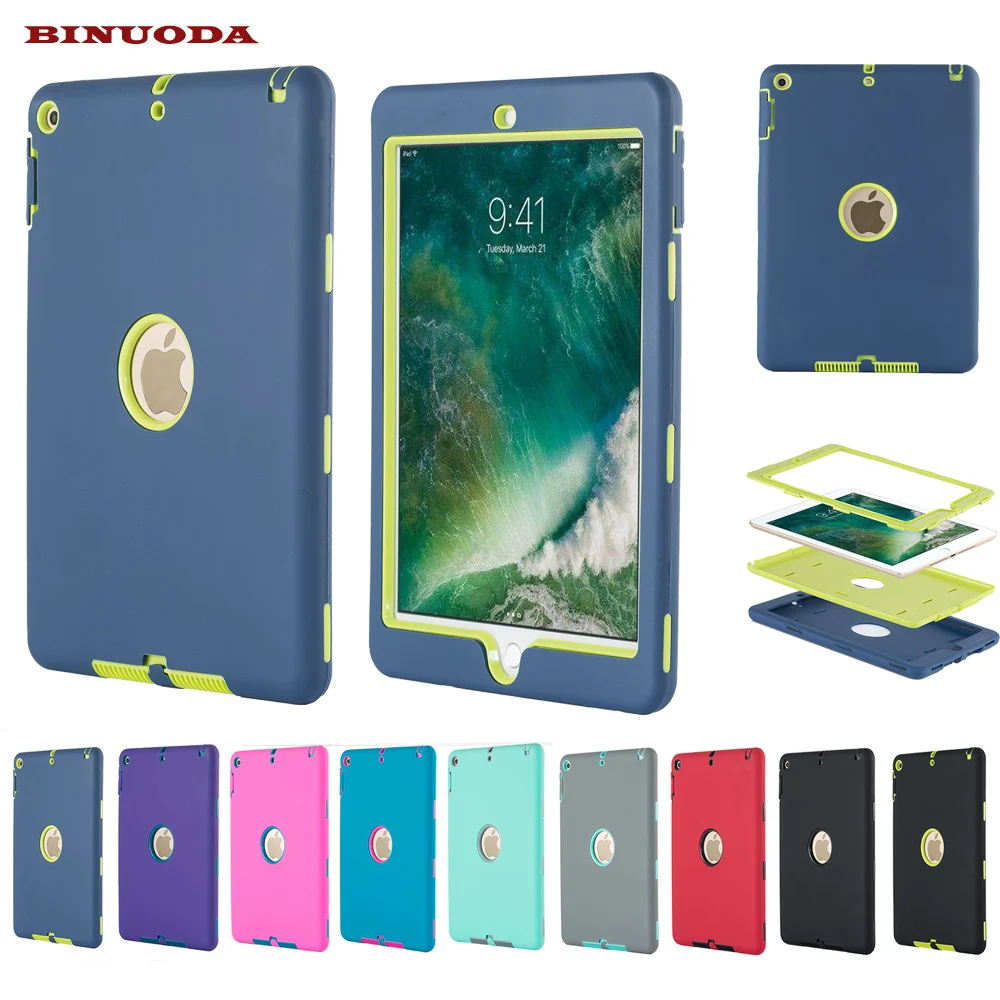 

Kid Safe Case for New iPad 9.7 2017 Released Durable Heavy Duty 3 in 1 Hybrid Rugged Case Shockproof Cover Capa for New iPad 9.7