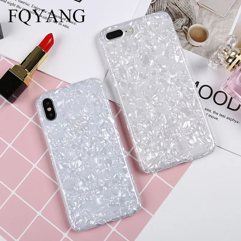

FQYANG Glitter Phone Case For iPhone X XR XS Max Dream Shell Pattern Cases For iPhone 7 8 Plus Fashion Soft TPU Silicone Cover