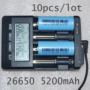 

NEW 10PCS ICR 3.7V 26650 rechargeable battery 5200mah lithium ion li-ion cell for led flashlight torch and battery pack 5000MAH