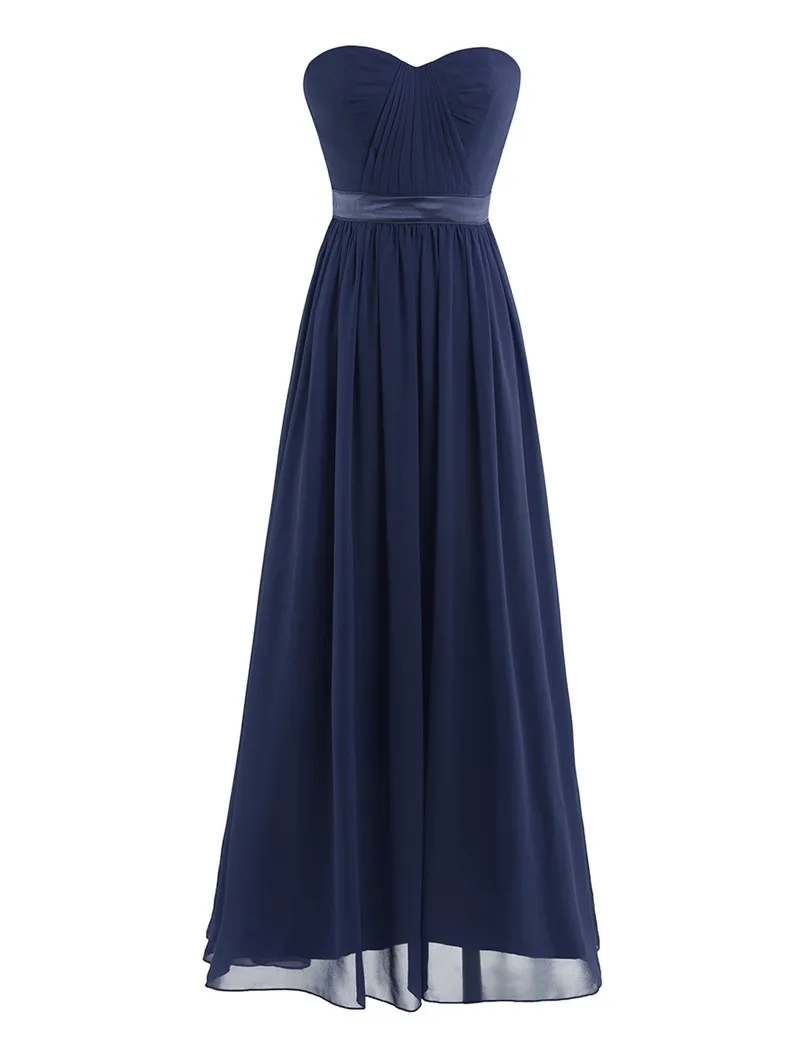 Dusty Rose Pleated A Line Long Bridesmaid Dress