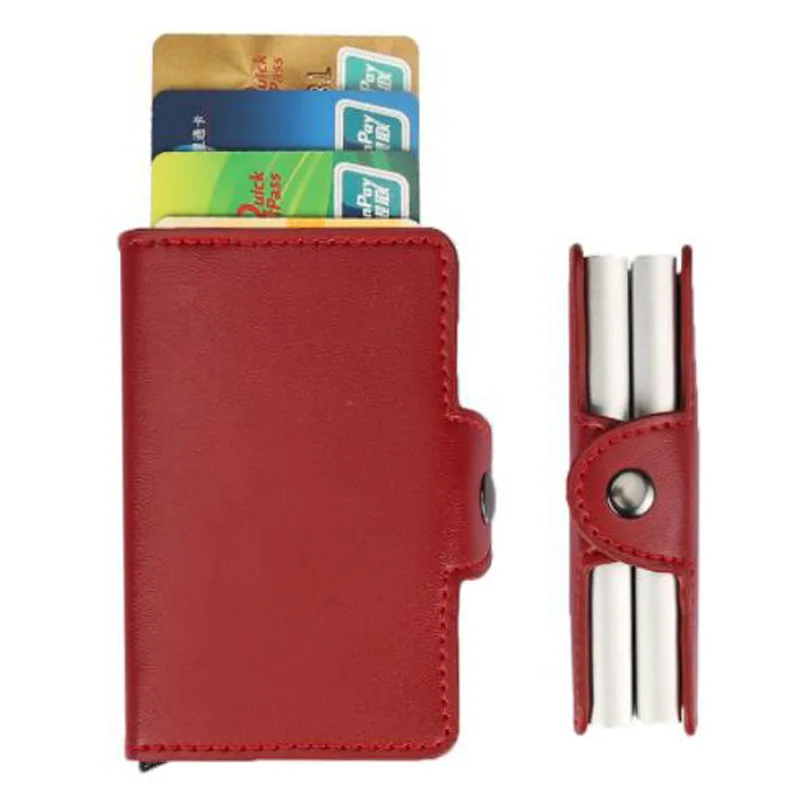 Itapkris, мужской алюминиевый автоматический кредитный держатель для карт, кошелек, для путешествий, POP UP, бизнес, мульти-карта, сменный чехол, чехол Porte Carte - Цвет: Красный