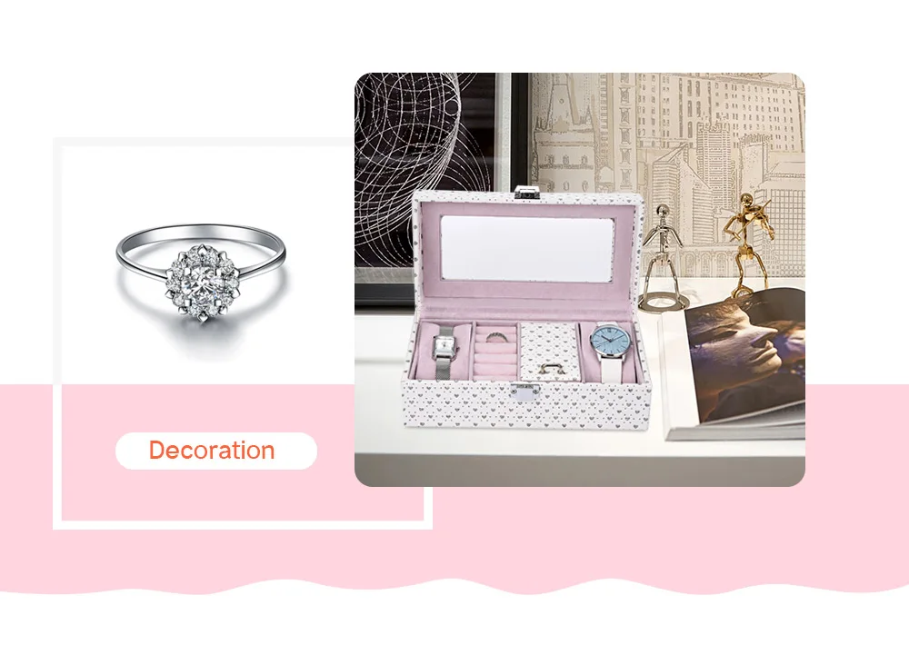 Watch Box Jewel Windowed Organizer Storage Bracelets Rings Earrings Holder  (1)