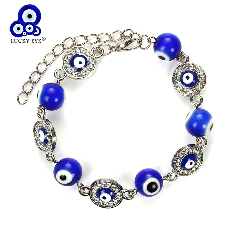 

Lucky Eye Colorful Evil Eye Beaded Bracelet Crystal Charms Bracelet Turkey Fashion Jewelry For Women Girls EY4921
