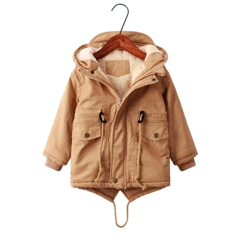 Koop Jongens winter jas tiener Lam kasjmier Windbreaker baby jongens casual kleding kind tops 2 9 T thicken hooded fluwelen jas jas
