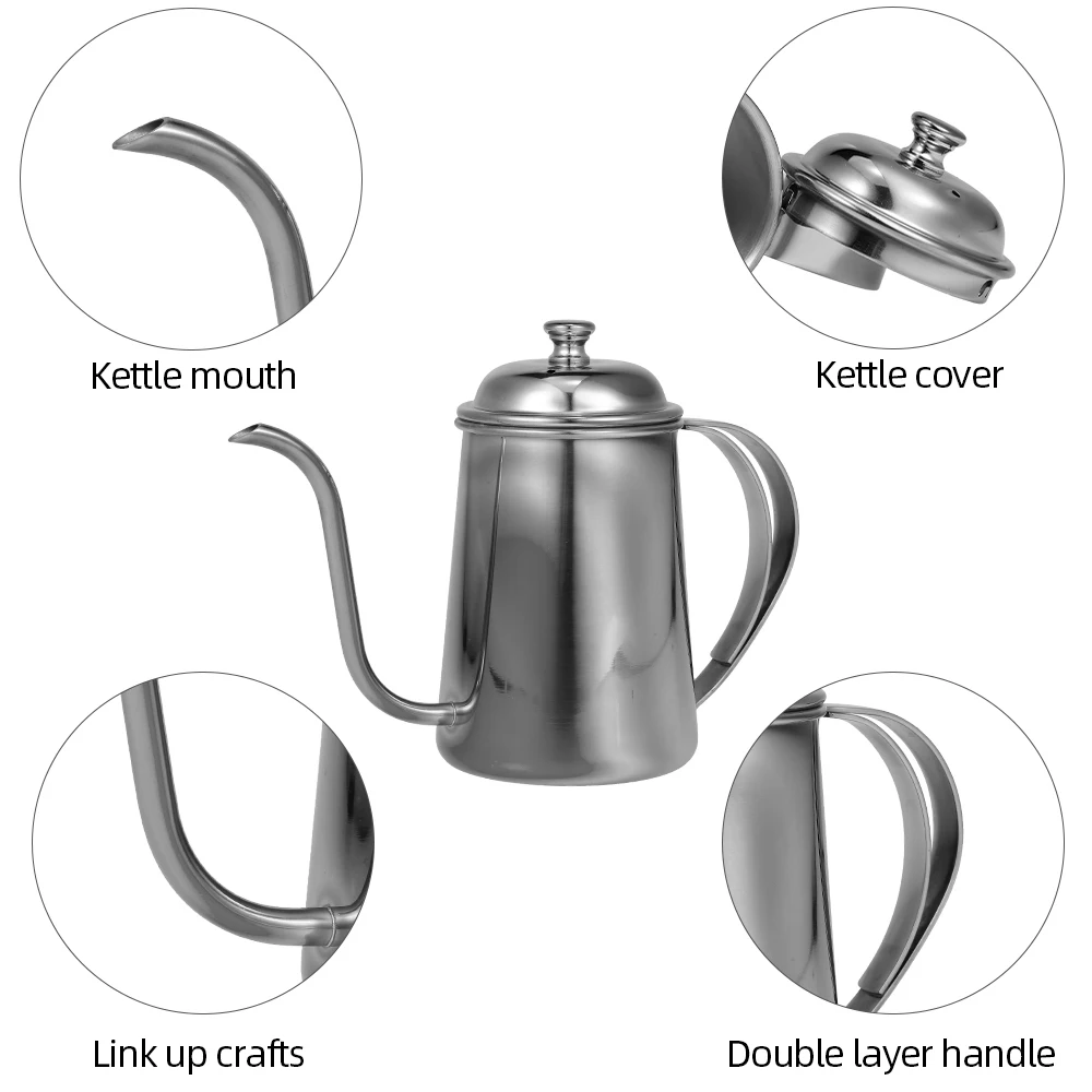 Coffee Pot Gooseneck Kettle Stainless Steel Hand Drip Kettle Pour Over Coffee And Tea Pot for Kitchen Pour Over Coffee Tea Coffee Pot Gooseneck Kettle Stainless Steel Hand Drip Kettle Pour Over Coffee And Tea Pot for Kitchen Pour Over Coffee Tea