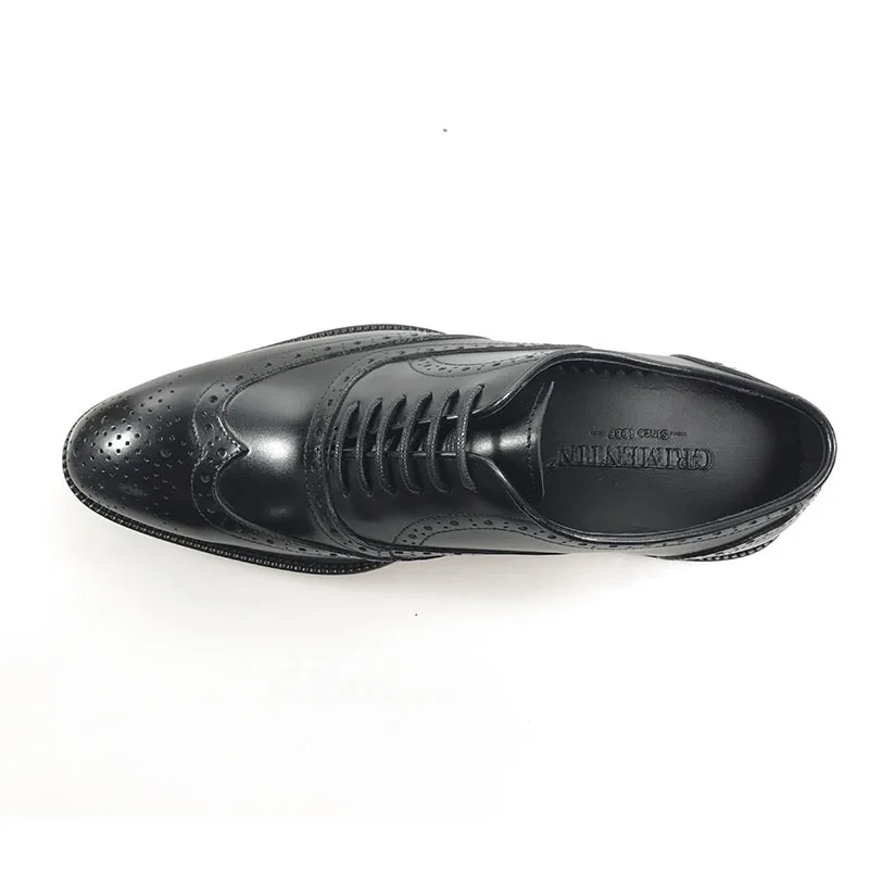 Gri/мужские оксфорды из натуральной кожи; модельные туфли для мужчин в итальянском стиле; модельные туфли на шнуровке; Цвет Черный; деловые туфли