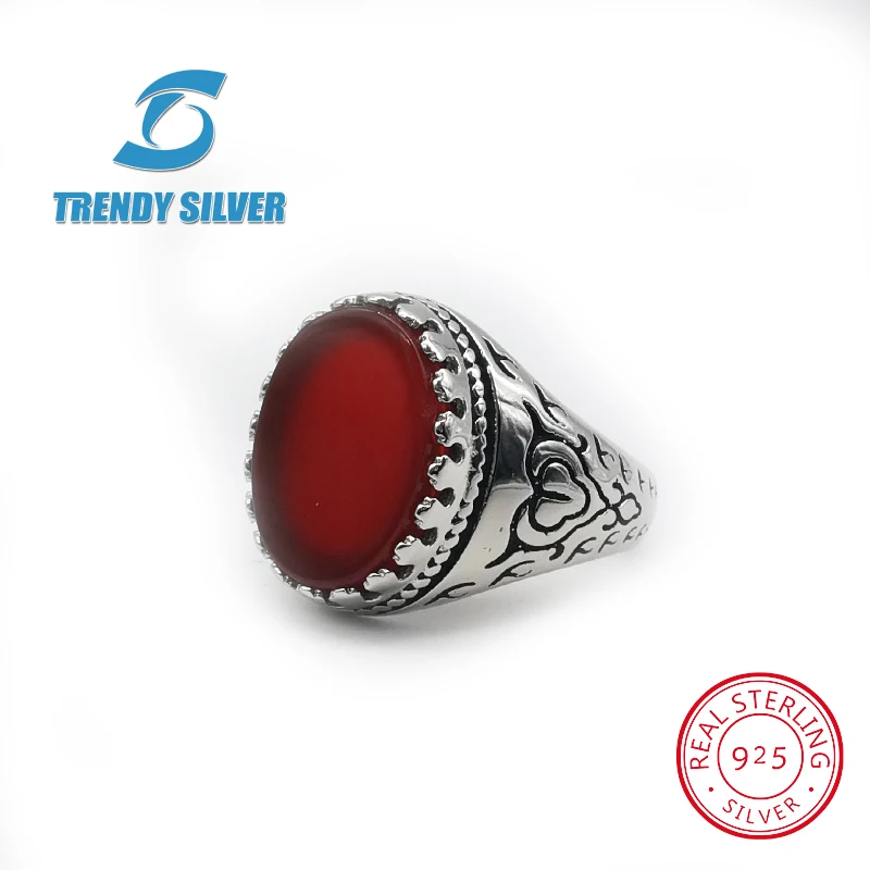 

silver 925 fine jewelry man rings men accessories turquoise gemstone natural onyx agate wholesale TRENDY SILVER
