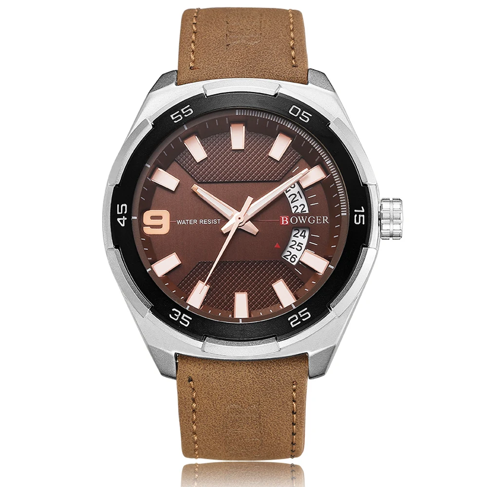 BOWGER Fashion Casual Brand Waterproof Quartz Watch Men Military Stainless Steel Sports Watches Man Clock Relogio Masculino (4)