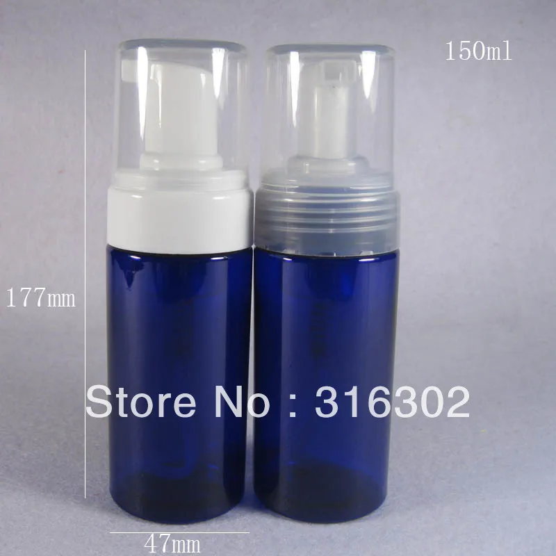 10 x 150ml blue lotion bottle, 5 oz bubble flask, liquid soap bottle