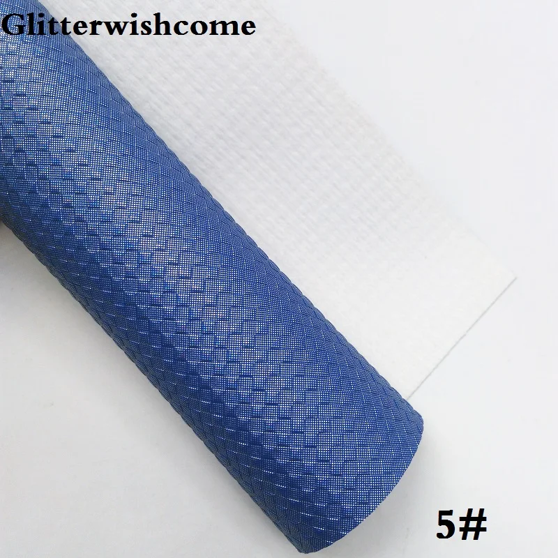 Glitterwishcome 21X29 см A4 Размеры виниловые обои для банты радужные ткачество, зерно кожаный тканевый Искусственная кожа листы для банты, GM221A - Цвет: 5