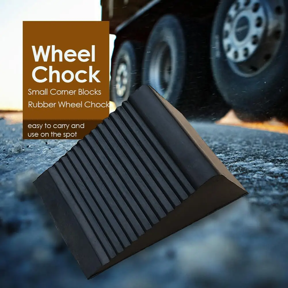 

1pc Car Wheel Chocks Tire Anti-slide Tools Small Corner Blocks Rubber Retainer Car Stoppers Reverse Pad Slope Chock
