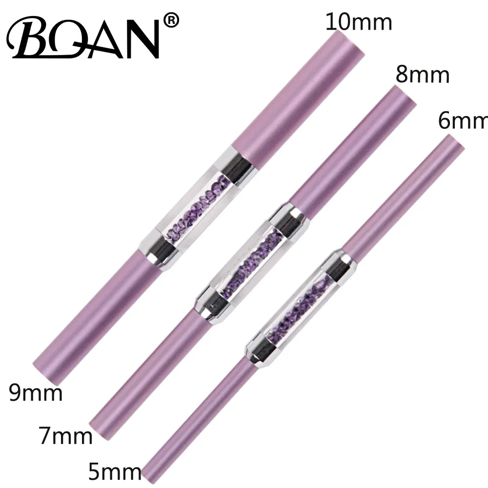 

2018 New Design 3Pcs Set with 6 Different Sizes Purple Rhinestone C Curve Nail Art Rod Stick (1 Set )