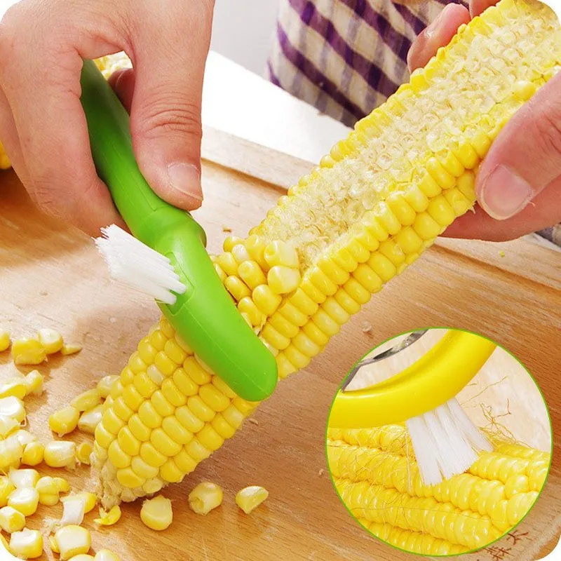 Household-Kitchen-Stainless-Steel-Blade-Plastic-Corn-Stripper-Peeler-Thresher-Tools-With-Corn-Surface-Cleaning-Brush (2)