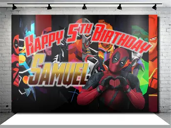 

Custom Deadpool Avenger Super Hero backdrops High quality Computer print birthday background