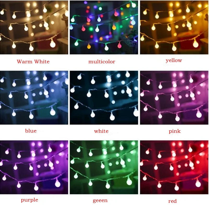 Battery powered 1M 2M 3M 5M 10M 20M fairy flower ball LED string Christmas holiday wedding  garland    winter party decorations