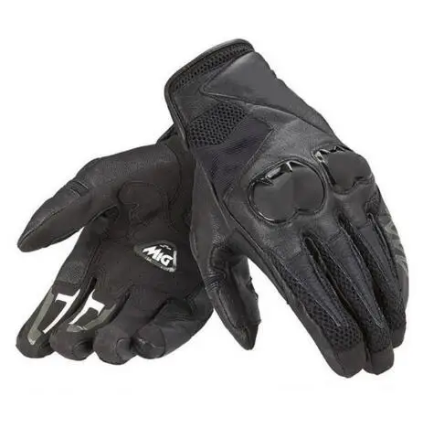 New 3 Color Leather Dain Mig C2 Motorcycle Gloves Moto GP M1 Racing Driving Motorbike Short Original Mig C2 Gloves