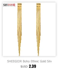 SHEEGIOR Boho Этнические серьги-клипсы для женщин, модные ювелирные изделия, золото, серебро, длинные кисточки, серьги-манжеты, Bijoux Femme, дропшиппинг