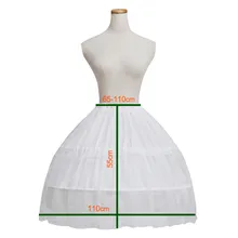Bridal Wedding Short Ball Gown Dress Petticoat Steel 2 Hoops 25.5”-17.7”/65-110cm Plus Size Large White Bone Crinoline Pannier