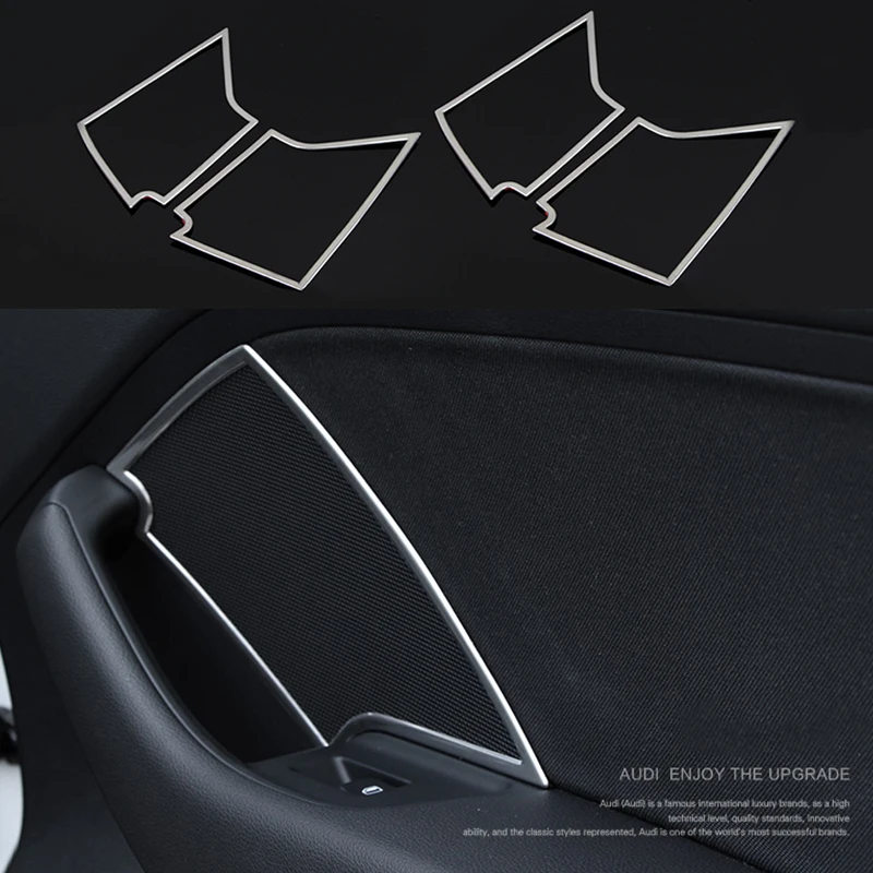 4x Stainless Door Upper Speaker Decorator Frame Cover Trim For Audi A3 2015 2017audi a3 door