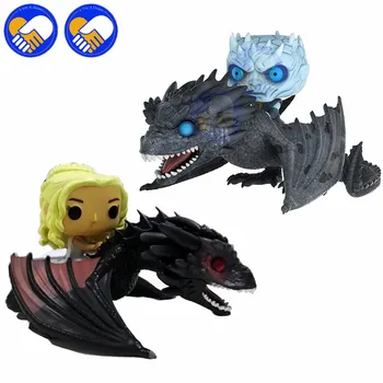 NEW Game Of Thrones Night King Riding DRAGON & Daenerys DRAGON PVC Action Figure Collection Model Doll with Opp Bag