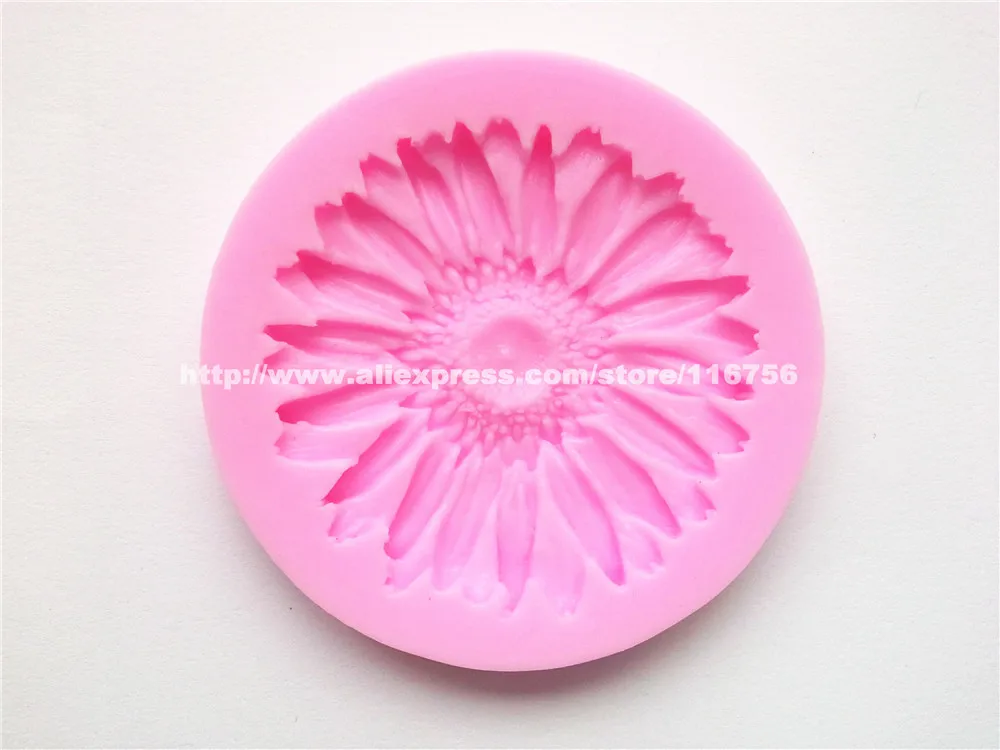 New! Free Shipping Sunflower Shaped Silicone Mold Cake Decoration Fondant 3D Food Grade Mould 090 | Дом и сад