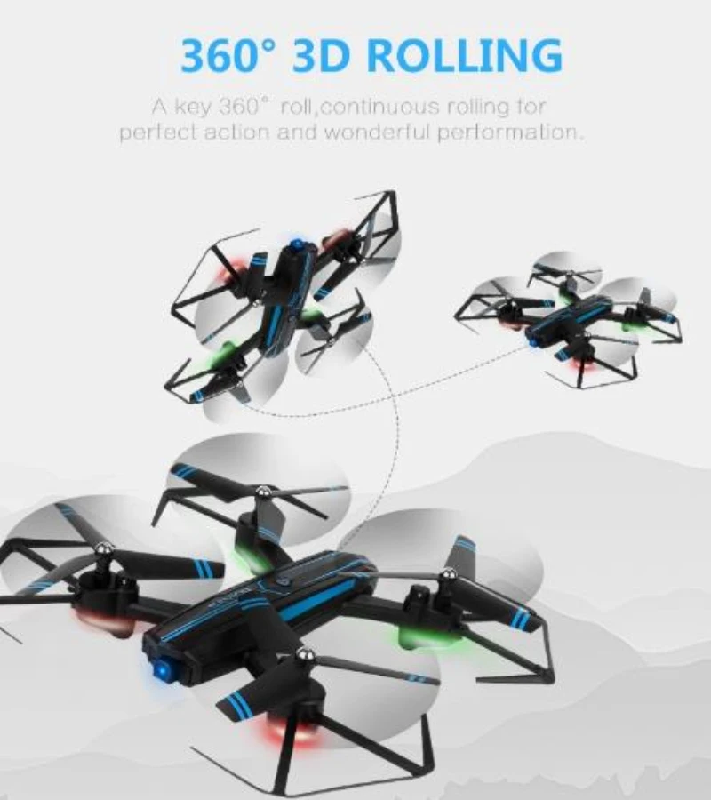 Hot Travel Folding Aerial Drone 2.4G 12Mins Air Attitude Hold Smart Selfile Remote Control Quadcopter Add 720P Wide Angle Camera