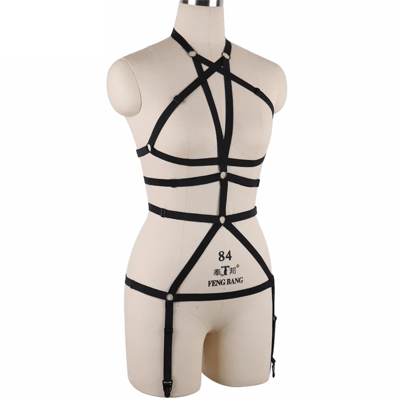 Womens-pastel-goth-Body-Harness-Cage-Bondage-Garter-Belt-Black-Elastic-Strappy-Lingerie-Festival-Exotic-Apparel (2)