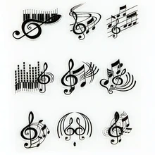 YLCS188 Müzik Silikon Temizle Pullar Karalama Defteri DIY Albümü Kağıt Kartları Dekorasyon Kabartma Klasör Zanaat Lastik Damga 11*14 cm(China)