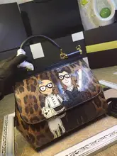 2016 new winter palm print cartoon Shoulder Handbag fashion Leather Shoulder Messenger Bag