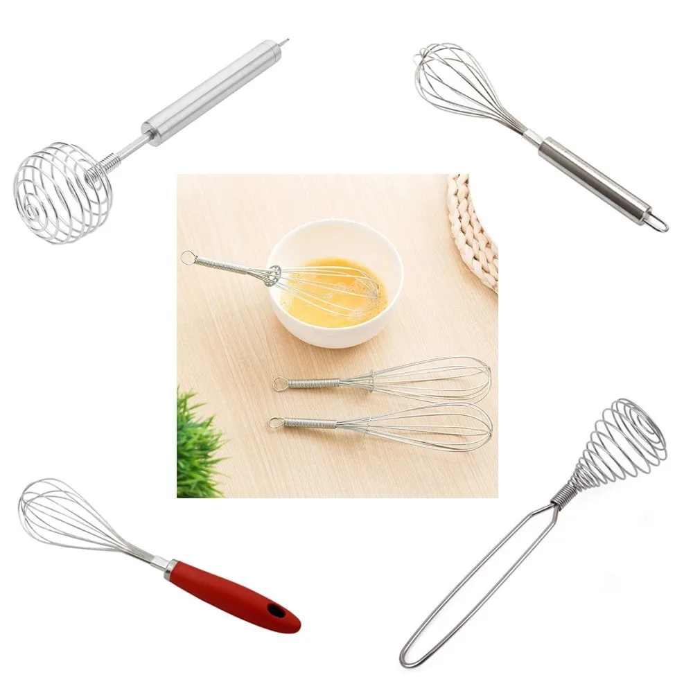 

Handle Whisk Home Kitchen Tools Semi-automatic Eggbeater Manual Self Turning Stainless Steel Whisk Hand Mixer Blender Egg Tools