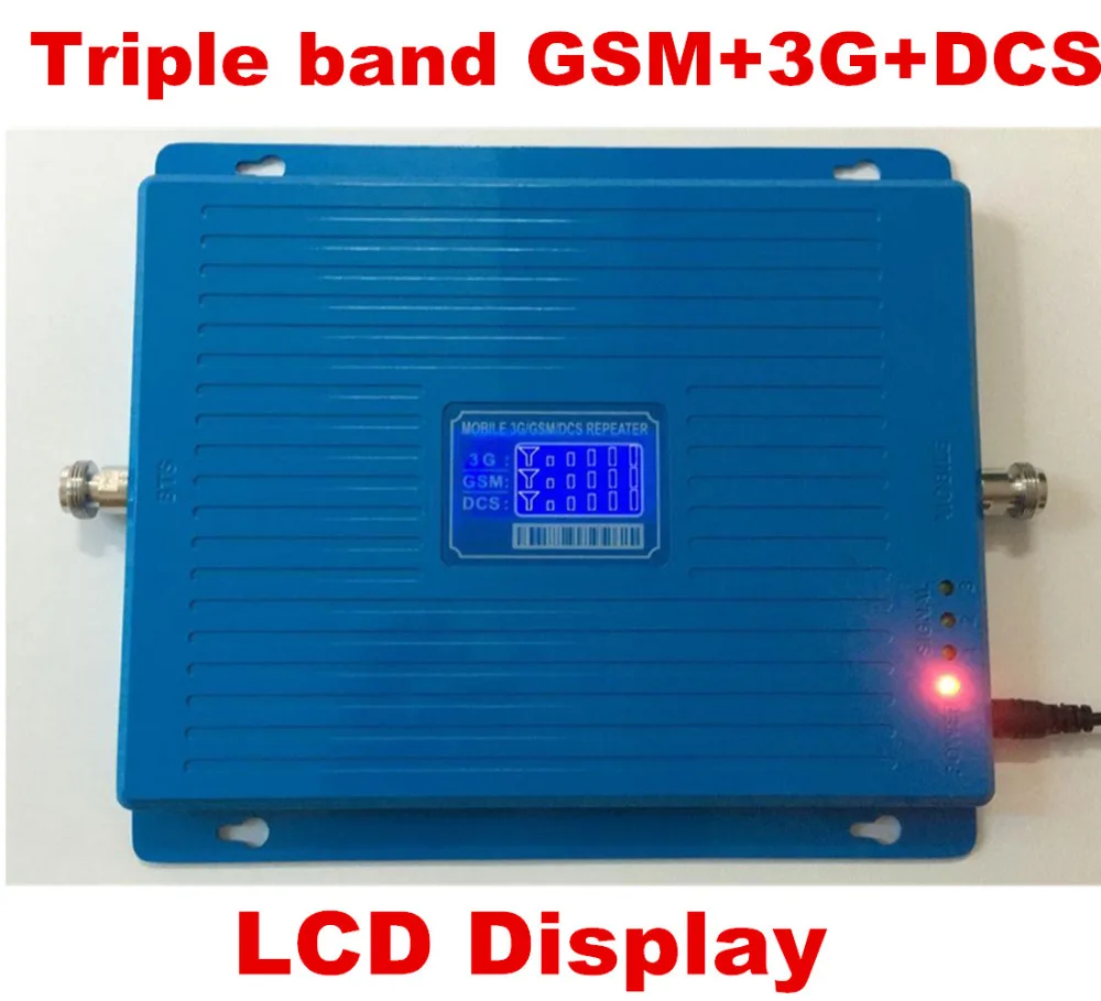 

2G 3G 4G signal repeater GSM 900 WCDMA 2100 DCS 1800 Tri Band Mobile Phone Signal Booster 65dB Cellular Repeater 3G 4G Amplifier