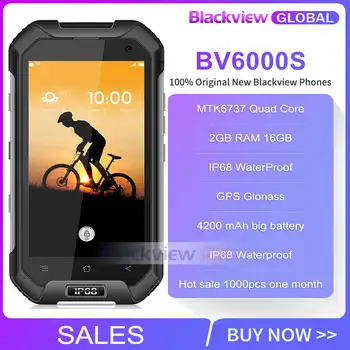 Fast shipping Blackview BV6000S Mobile Phone Quad Core 4G FDD LTE 2GB +16GB 13.0MP IP68 Waterproof Smartphone