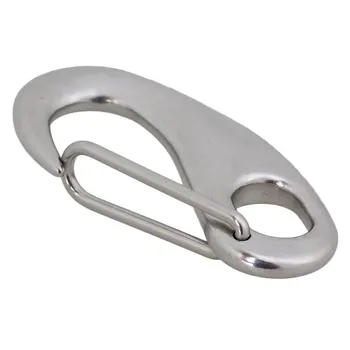 

Large Silver Tone Multifunctional 304 Stainless Steel Egg Shape Spring Snap Hook Quick Link Carabiner
