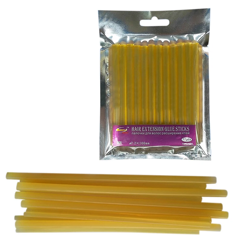 

12pcs/lot yellow transparent color 7.2mm*100mm Hot Melt Glue Adhesive Rod high quality 7.2mm glue stick #L04715