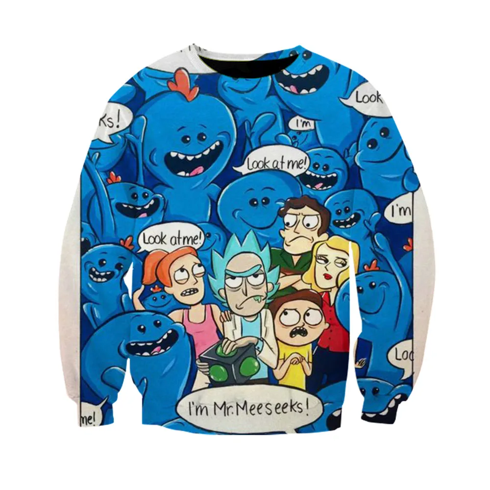 Носки с рисунком медведя из мультика Рик и Морти Sweartshirt Для мужчин женщин кофты