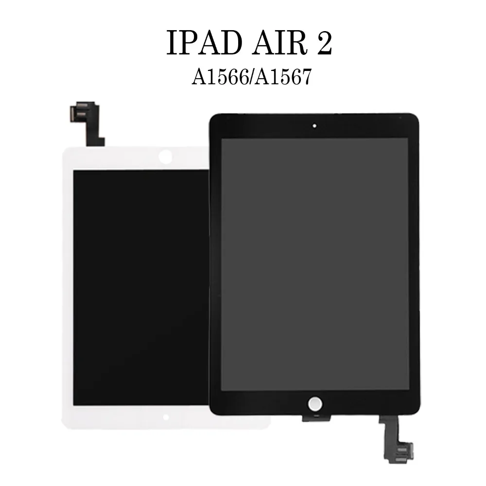 

1PCS Full Tested LCD Display Digitizer Touch Screen Assembly For iPad Air 2 2nd Gen A1566 For iPad 6 A1567 Replacement