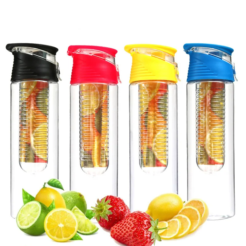 Спортивная бутылка для лимонного сока 800 мл, портативная бутылка для заварки фруктов, бутылка для воды с откидной крышкой для кухонного стола, кемпинга, путешествий, на открытом воздухе