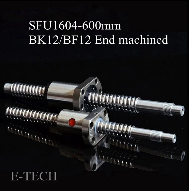 

2Pcs/Lot! SFU1604 Ballscrew Set : Ball screw SFU1604 Length 600mm End Machined for BK12 BF12 + SFU1604 Ball Nut