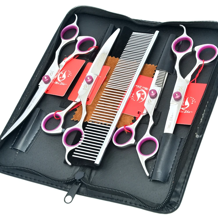 

Meisha 7 inch Pet Grooming Scissors Set Japan 440c Cutting Thinning Curved Shears Dog Hairdressing Tools HB0054