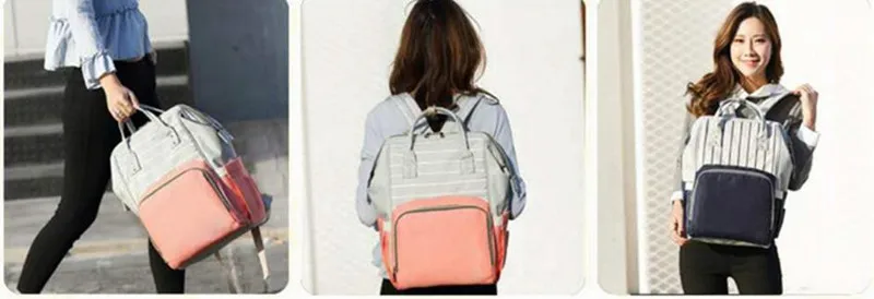 CROAL CHERIE Striped Baby Care Diaper Bag Backpack Organizer High Capacity Changing Nappy Bag For Mom Backpack 274215cm (9)